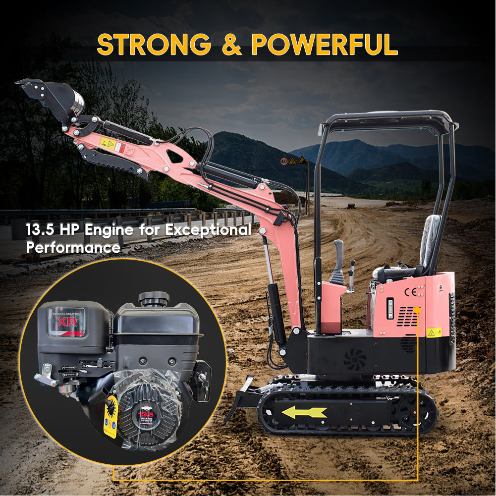 MMS MS10 1-Ton Mini Excavator – 13.5 HP Briggs & Stratton