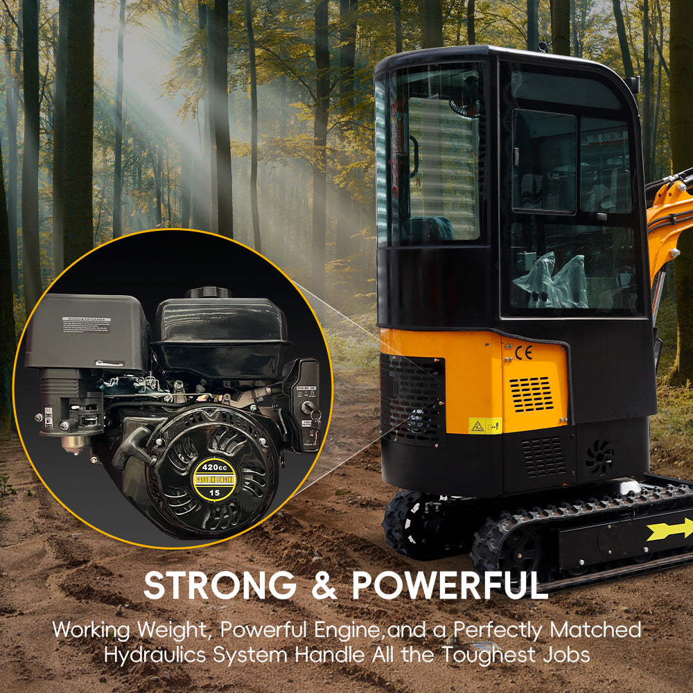 MMS MS10H 1-Ton Mini Excavator with Cab – 13.5 HP Gas