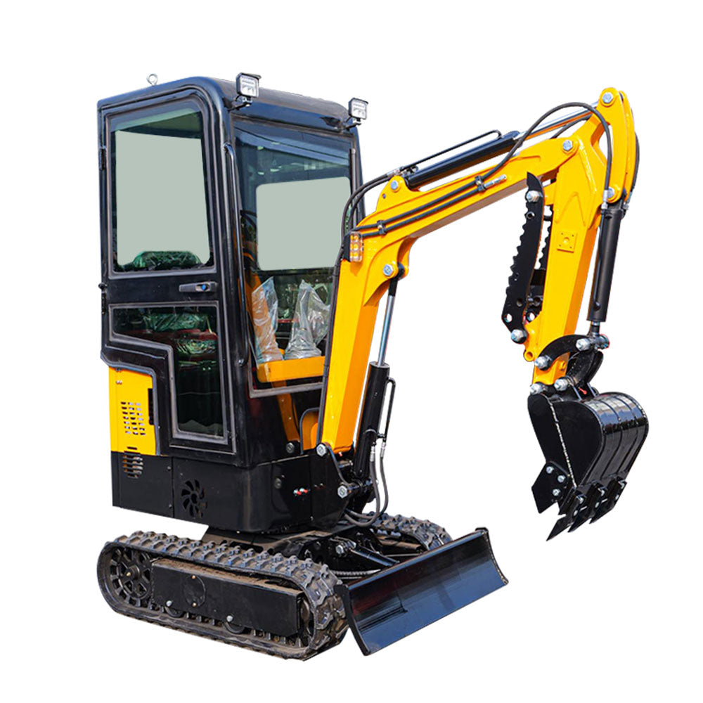 MS10H 1-ton mini excavator with enclosed cab and 13.5 HP gas engine