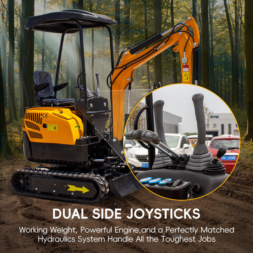 MMS MS13 1.3-Ton Mini Excavator – 13.5 HP Gas with Thumb Clip