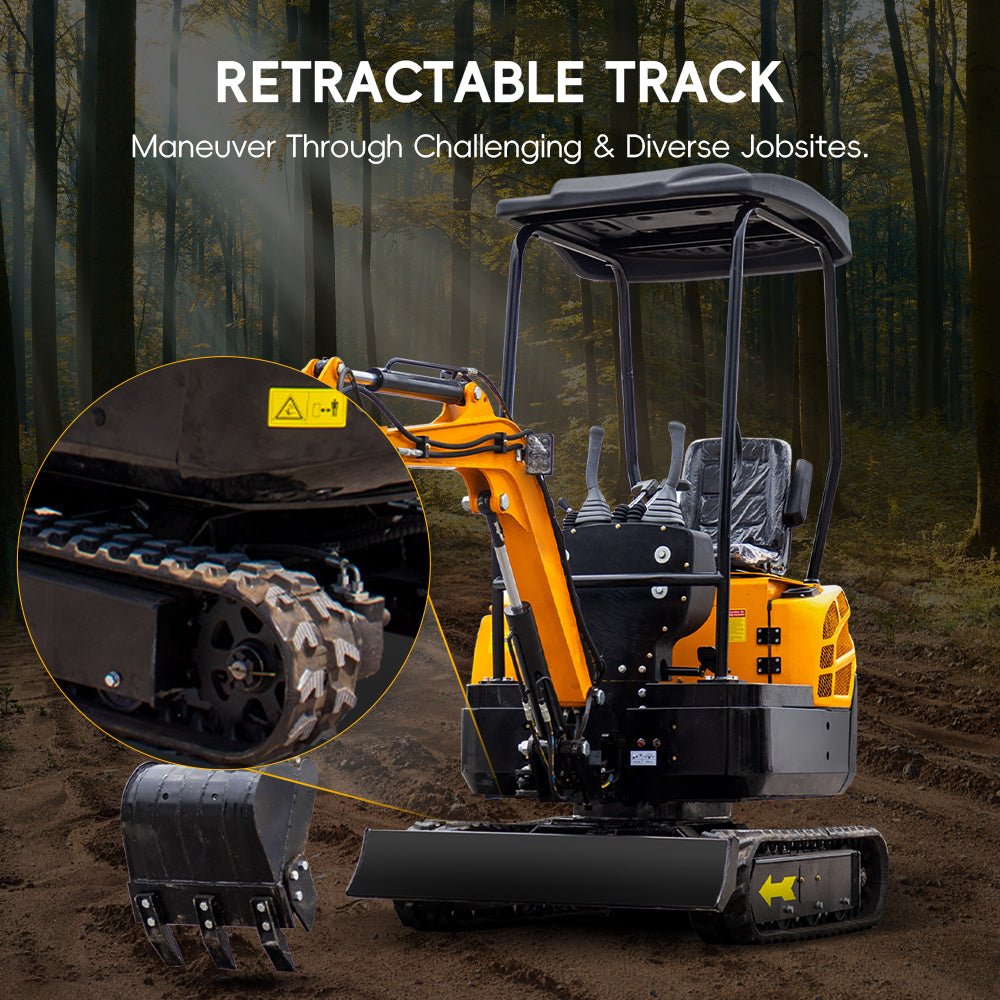MMS MS13 1.3-Ton Mini Excavator – 13.5 HP Gas with Thumb Clip