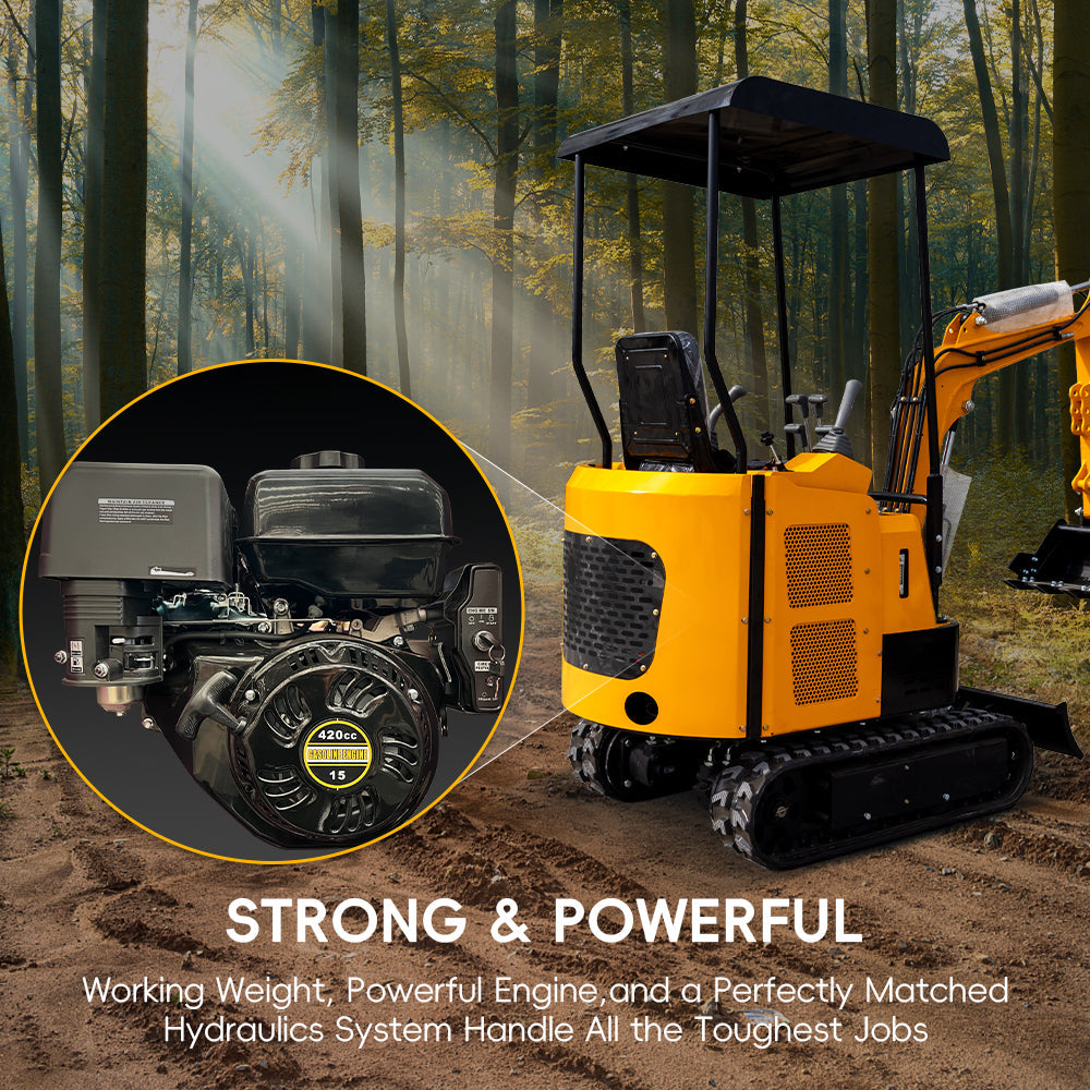 MMS MS15 1.5-Ton Mini Excavator – 13.5 HP Gas with Thumb Clip