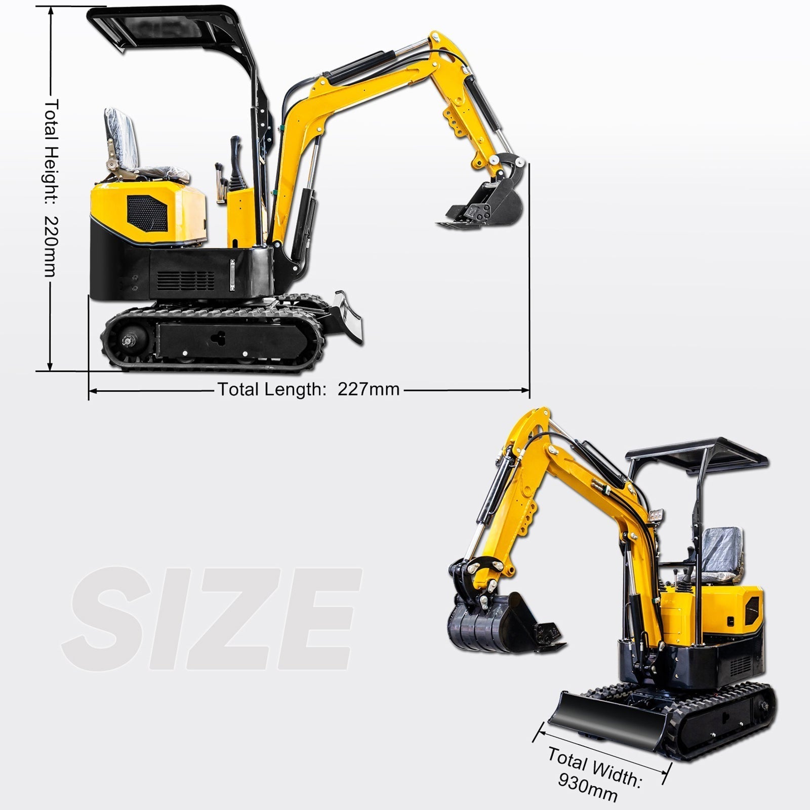 MMS MS10C 1-Ton Mini Excavator – 13.5 HP Gas with Thumb Clip