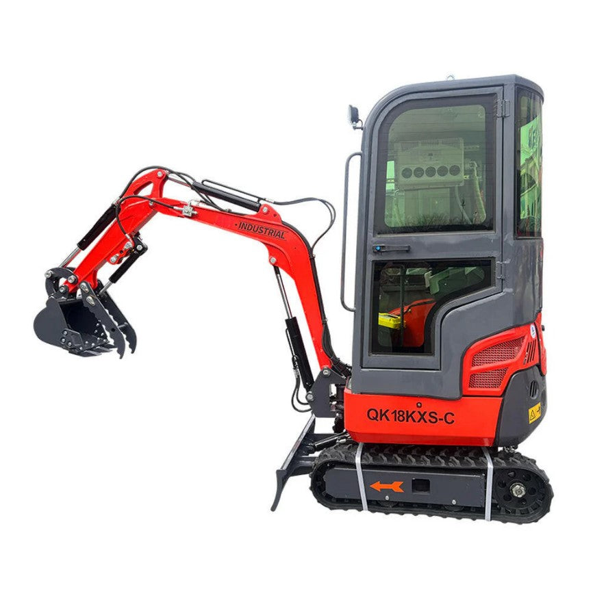 AGT-KH18K-CC 1-ton mini excavator with Kubota engine, enclosed cab, AC and side swing