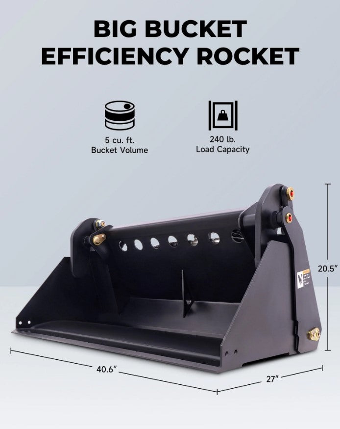 Creworks 41" 4-in-1 Combo Bucket – Mini Skid Steer Attachment