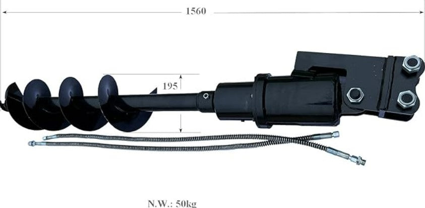 Wallemac Hydraulic Auger for Mini Excavators – 25mm Pin
