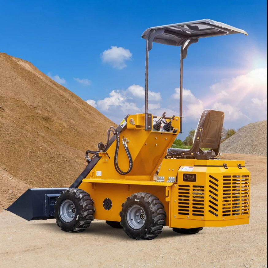 MMS Mini Ride-On Wheel Loader – 13.5 HP Gas Skid Steer