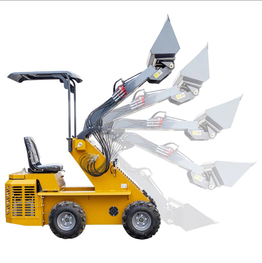 MMS Mini Ride-On Wheel Loader – 13.5 HP Gas Skid Steer