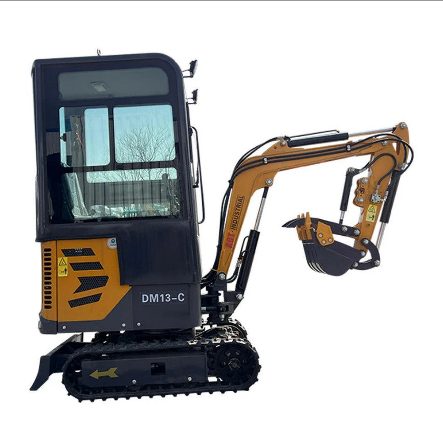 AGT DM13-C 1-Ton Mini Excavator with Cab – Hydraulic Thumb