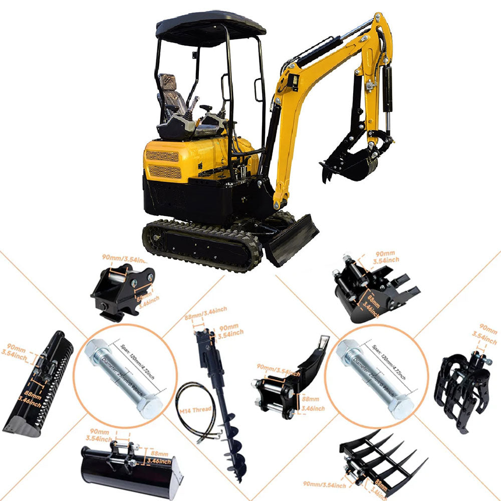 MMS MS20 2-Ton Mini Excavator – Kubota Diesel with Thumb Clip