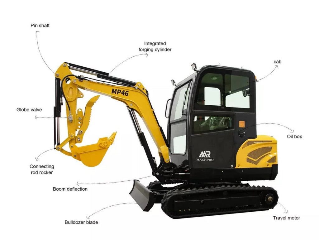 MACHPRO MP46 2-Ton Mini Excavator – 33.5 HP EPA Engine, Cab
